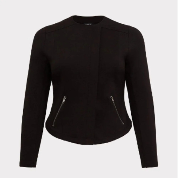 Torrid Black Premium Ponte Moto Jacket - Picture 1 of 11